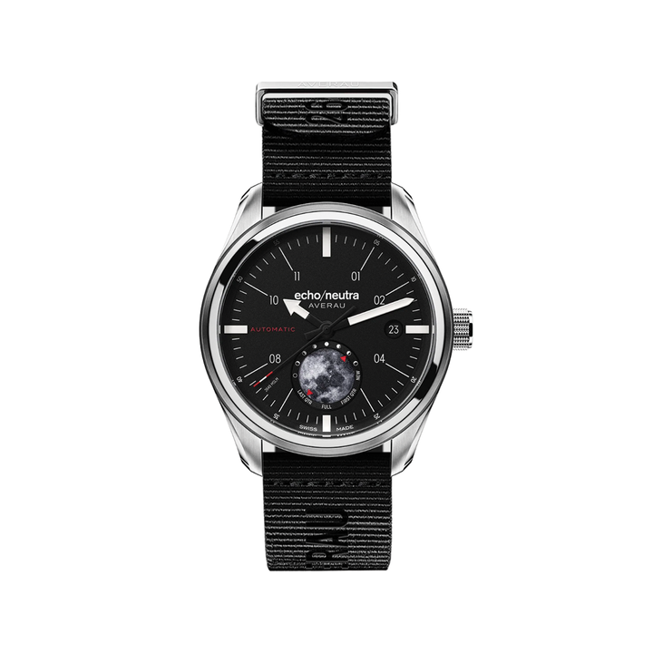 K Averau Moonphase "Big Moon" 39mm - Black on Fabric Strap