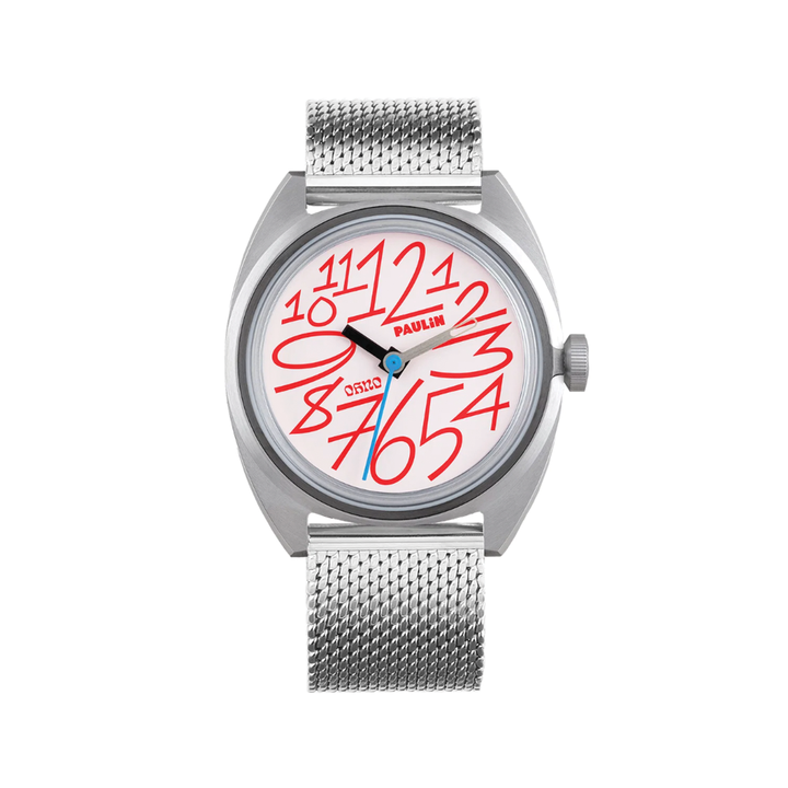 Oh No Quartz Red 35mm - White on Bracelet