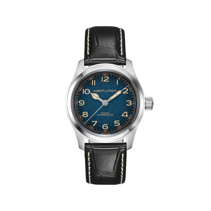 Khaki Field Murph 38mm - Blue on Leather Strap