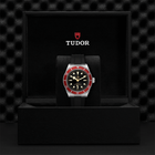 Black Bay 41mm - Black, Burgundy Bezel on Rubber Strap