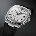 Seventies "Stereo Panel" 39mm - Silver on Rubber Strap