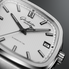 Seventies "Stereo Panel" 39mm - Silver on Bracelet