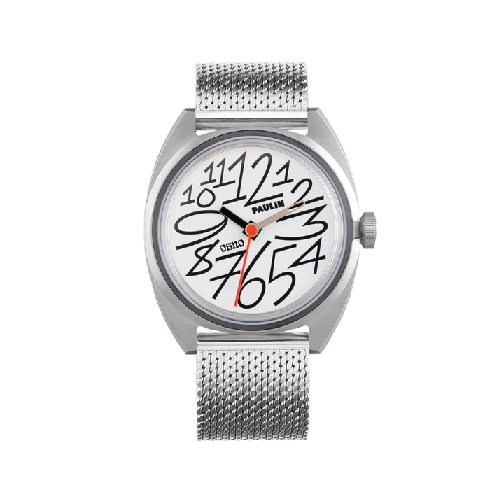 Oh No Quartz Monochrome 35mm - White on Bracelet