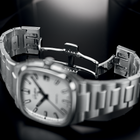 Seventies "Stereo Panel" 39mm - Silver on Bracelet