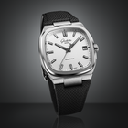 Seventies "Stereo Panel" 39mm - Silver on Rubber Strap