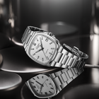 Seventies "Stereo Panel" 39mm - Silver on Bracelet